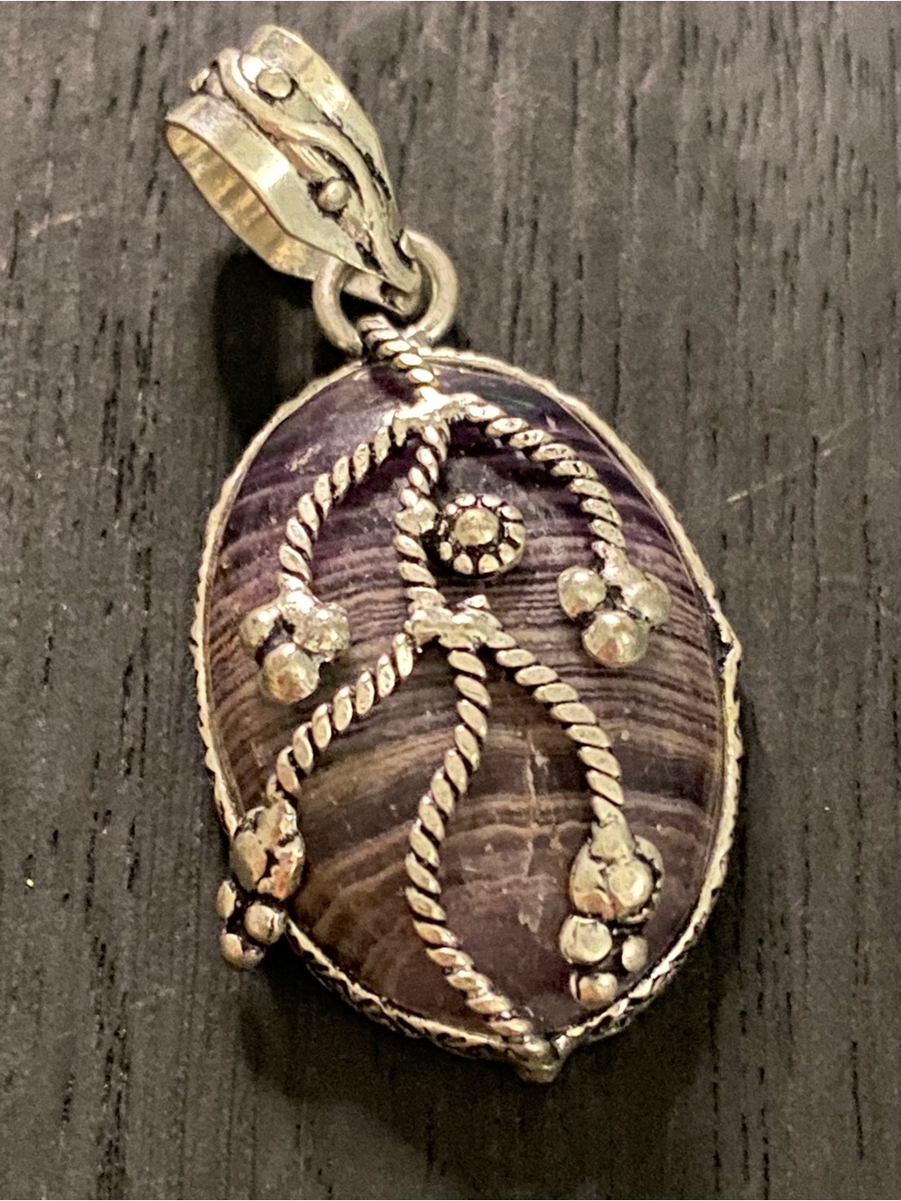Fluorite & Silver Pendant